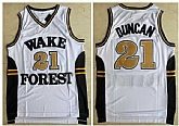 Wake Forest Demon Deacons 21 Tim Duncan White College Basketball Jersey,baseball caps,new era cap wholesale,wholesale hats